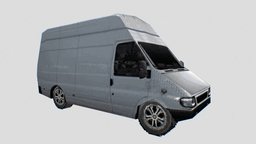 PS1 Style Asset -  White Van van, retro, pixelated, military-vehicle, lowpoly, gameasset, gameready, ps1-style