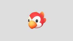 Prop168 Parrot Head face, red, cute, little, baby, bird, kid, white, prop, fashion, parrot, ar, anonymous, head, mask, costume, beak, cockatoo, character, cartoon, animal, cacatuidae, noai
