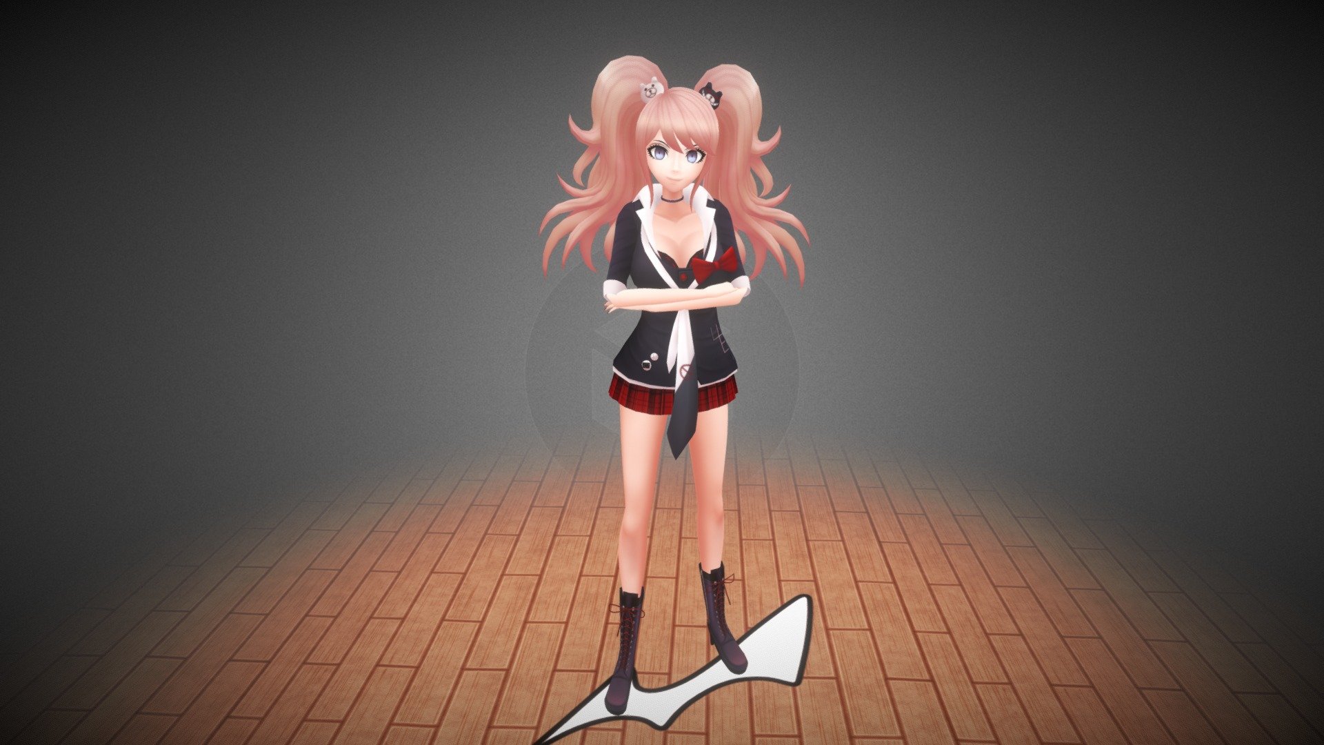 Junko enoshima from danganronpa trigger happy havoc, design based off her anime character sheet

Models and textures by me, character and designs by Spike Chunsoft