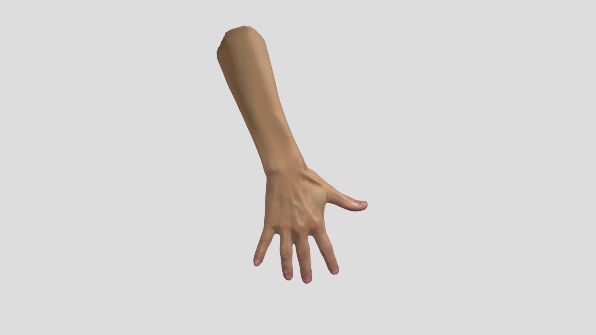 Human Hand is a high quality model to add more details and realism to your projects. Detailed enough for close-up renders.



MODELS:





Clean geometry 100% triangles




Units used: cm




Real-time ready





Polygons : 32.014

Vertex   : 16.009



TEXTURES:

Textures of diffuse, glossiness, specular, normal (4096x4096) PNG (.png)



File formats:





BLEND Native file from BLENDER;




OBJ wavefrot file format;




PLY stanford Polygon file format;




STL file format;





!!! We can change them: - mesh simplification polygons


                    - texture changes



!!! We can also scan custom objects.



!!! All our models are scanned with a professional scanner and all of them have a unique component due to the fact that they are real objects.