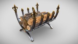 Iron wood storage fireplace, victorian, storage, lod, log, furniture, burning, gothic, props, iron, decorated, firewood, unrealengine4, 19th-century, chopped, woodstove, wood, colliders