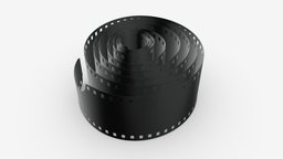 Photographic film roll cinema, film, photo, frame, roll, photography, media, clip, camera, old, movie, negative, filmstrip, photograph, 3d, pbr, black, cinematography