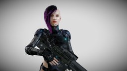 CHARACTER SOLDIER BY Oscar creativo armor, rigging, warrior, soldier, cyberpunk, woman, character-design, downloadable, character-model, 4ktextures, rigged-character, downloadable-model, cyberpunk-2077, cyberpunk2077, rigged-and-animation, modeling, blender3d, gameasset, technology, characterdesign, robot, download, rigged, space, model3d, gameready, robots