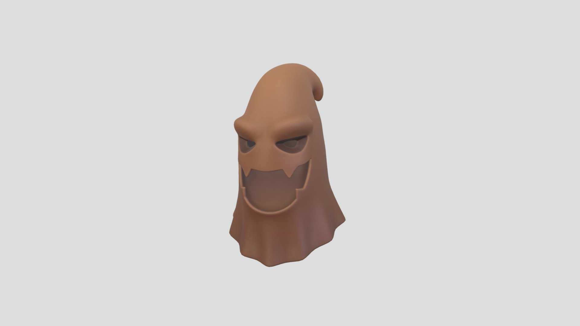 Scarecrow Mask 3d model.      
    


File Format      
 
- 3ds max 2021  
 
- FBX  
 
- OBJ  
    


Clean topology    

No Rig                          

Non-overlapping unwrapped UVs        
 


PNG texture               

2048x2048                


- Base Color                        

- Normal                     

- Roughness                         



3,772 polygons                          

3,750 vertexs                          
