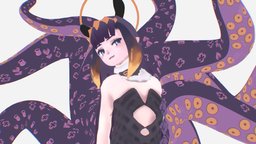 Ninomae Ina'Nis - Hololive  [Fanart] fanart, animegirl, ina, vtuber, cartoon, blender, stylized, fantasy, anime, hololive, noai