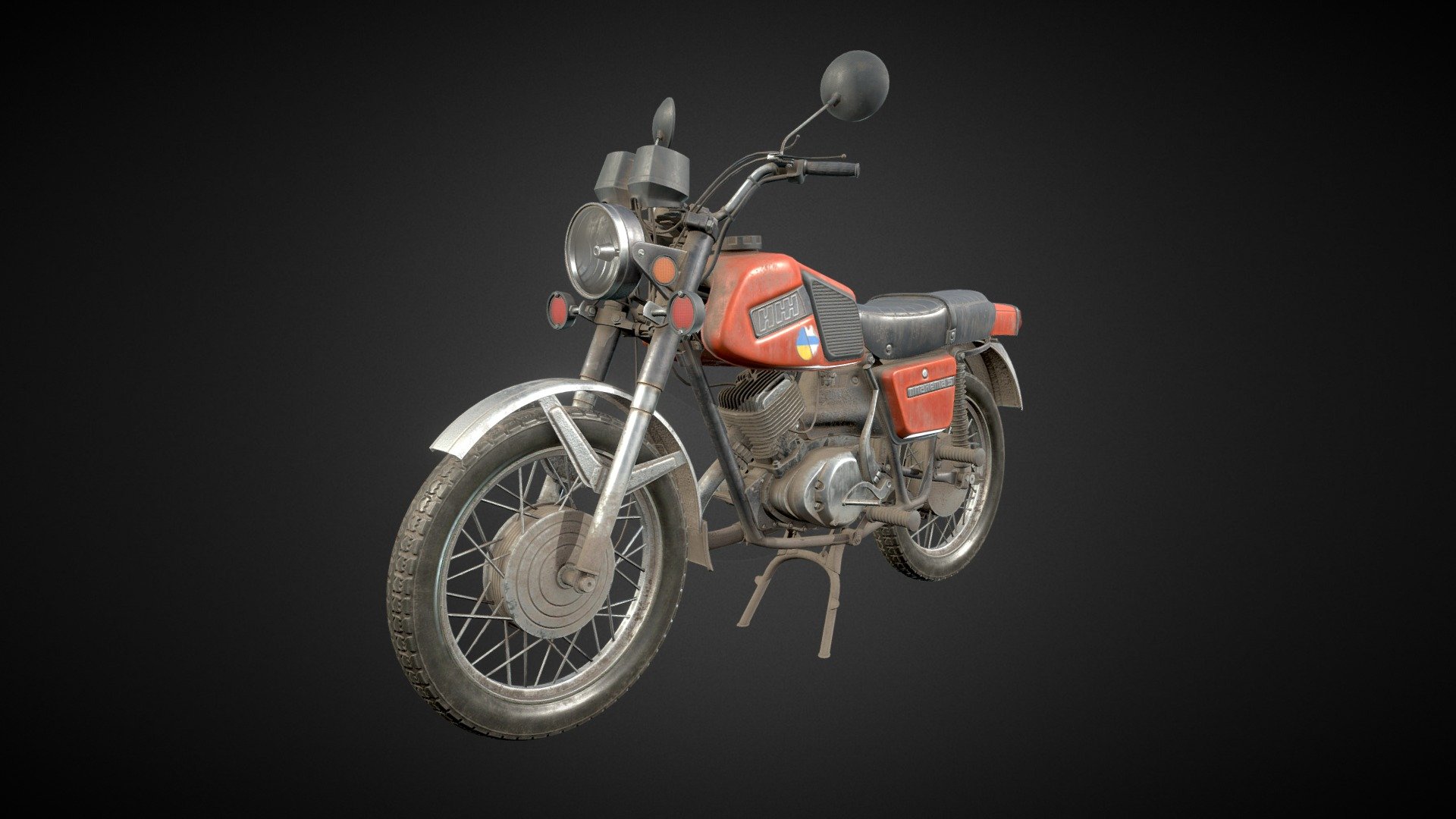 Hi ! I am glad to show you my new project, which I have been working on for several months when I had free time on weekends. 
Because of this damned war I am nervous really often and only my job and my own projects help me not to think all time about this. 
I hope this ends soon and russian bombs will stop to fall on ukrainian cities.

Artstation https://www.artstation.com/artwork/b5R2Jn
There are 2 material slots:
1 - base motorbike
2 - glass elements

In the archive you will find:
PBR textures:
4k base motorbike
1k - glass elements

Low poly model and BONUS - highpoly model

This model is gameready optimised. I followed to my non destructive pipeline to have opportunity to changhe everything and everytime I want. 
I used:
-       Blender 3D - for 3D modelling, UV and render
-       MOI 3D - for some details
-       marmoset toolbag 4 - for baking
-       Substance painter - for creating materials and texturing

Thank you for your attention

Слава Україні !
Жыве Беларусь!
Россия будет свободной !