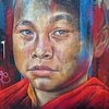 TIBETAN MONK STREET ART monk, brooklyn, newyork, mural, memento, streetart, tibet, photogrammetry, scan, 3dscan