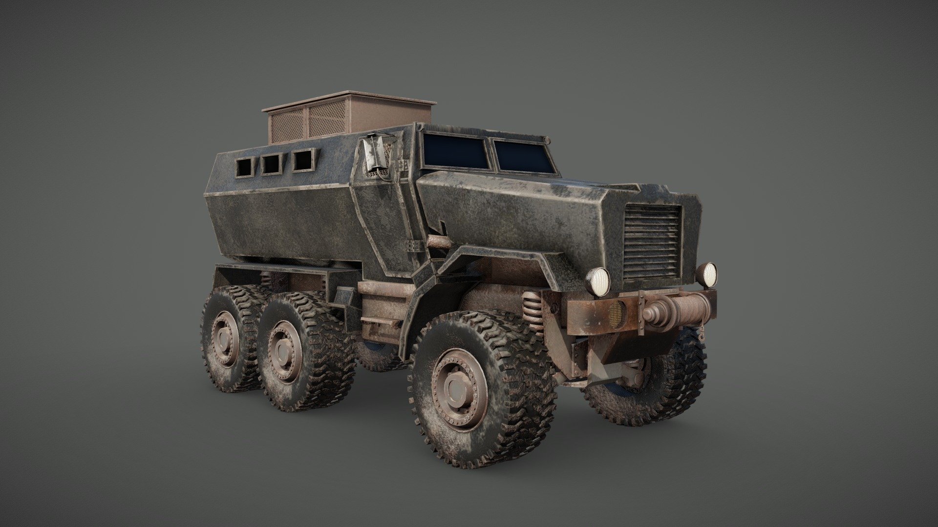 

Based on the BAE Systems Caiman CMTV 

Inspired by Fear the walking dead series

Still a work in progress, so things may be added or changed in the future.

Free to download and use in your projects :)

The model has originally 4k textures but the size are to big for sketchfab, so message me if u want them.
