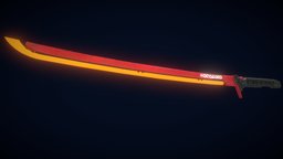 Arasaka Thermal katana katana, cyberpunk2077, substancepainter, substance, lowpoly, arasaka, noai