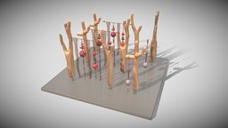Wind Chime / Playground Decoration Objects tree, playground, wind-chime, 3dhaupt, street-furniture, software-service-john-gmbh, blender3d, decoration, lena-p