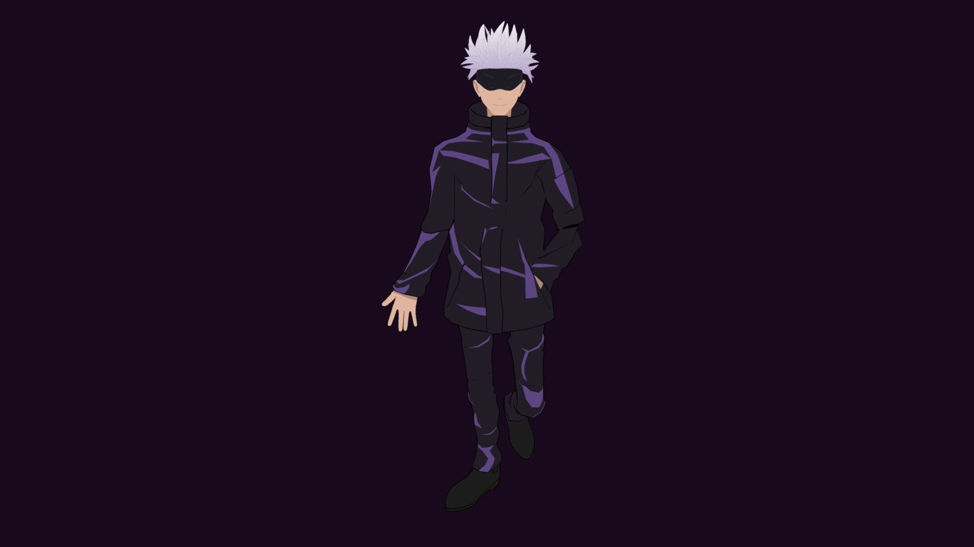 Please do not reupload or redistribute this model.

Satoru Gojo from Jujutsu Kaisen.

Modelled, Rigged, Textured and Posed in Blender.

Once you open the blender file. Select the Rig from the scene collection, navigate to &lsquo;pose mode' with the rig selected, pose > clear transform > all which resets the bones to their default position leaving you with a t-pose, ready for animation.

.blend, .fbx, .obj, .mtl files available.

Thanks for your purchase if you make one!

Problems with my sketchfab store, buy on cgtrader, sometimes on discount on cgtrader under godfreywilliams.