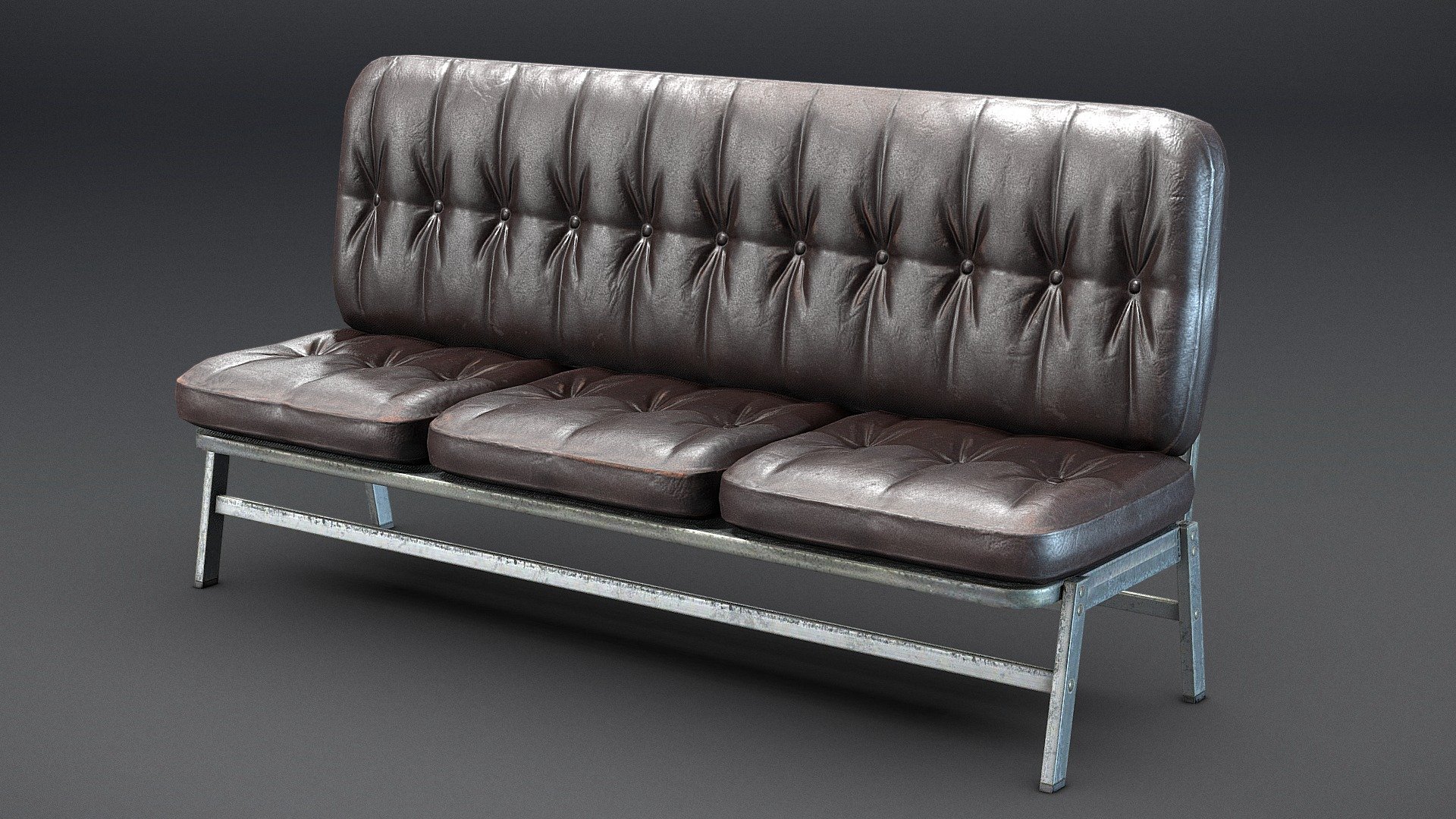 Waiting room leather sofa 3D game asset
&hellip;with new and worn look texture sets!



Designed specifically for game engines and VR and AR - Comes with Unity &amp; Unreal Engine 4 prepared texture sets!
Includes High poly files.


Everything is on one texture atlas - but model has two materials ( leather seat and frame) - you can easy change color in game engine!

What do you get?

Models:




Waiting room leather sofa high-poly model ( obj, .fbx)

Waiting room leather sofa low-poly model (.obj, .fbx)

Unity Standard Shader textures - new and old :




2x Diffuse 2048x2048

2x Normal 2048x2048

2x Specular 2048x2048

2x Ambient Oclussion 2048x2048

**UE4 textures - new and old ** :




2x Albedo 2048x2048

2x Normal 2048x2048

2x RMA (channel packed texture) 2048x2048



Feel free to contact me via PM. Happy shopping, .MG


VR / AR / Low-poly / Game ready / waiting room leather sofa 3D MODEL