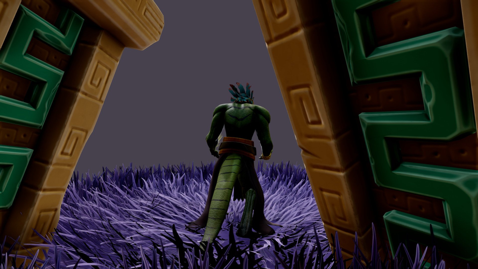Here is a small diorama of The Daragon, a lizardman warrior named Daginn, embodies a very tangible urban legend. His mission is to protect the Inca sanctuary, where a priceless gemstone rests safely. This stone establishes a bridge between the world of gods and the living.

was made for an examen at Heaj Bac 2

Ruben Sersea 

Software used: Maya, Substance painter, Zbrush &amp; Photoshop
