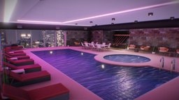 Neon Style Penthouse with Pool and Bar bar, plant, red, pot, couch, hotel, fashion, purple, level, apartment, furniture, table, nice, pool, water, leveldesign, elevator, alcohol, vacation, interiordesign, aesthetic, vaporwave, penthouse, liminal, substancepainter, substance, cool, chair, design, city, building, interior, space, backrooms, dreamcore, backroomslevel, backroomsfootage, poolrooms