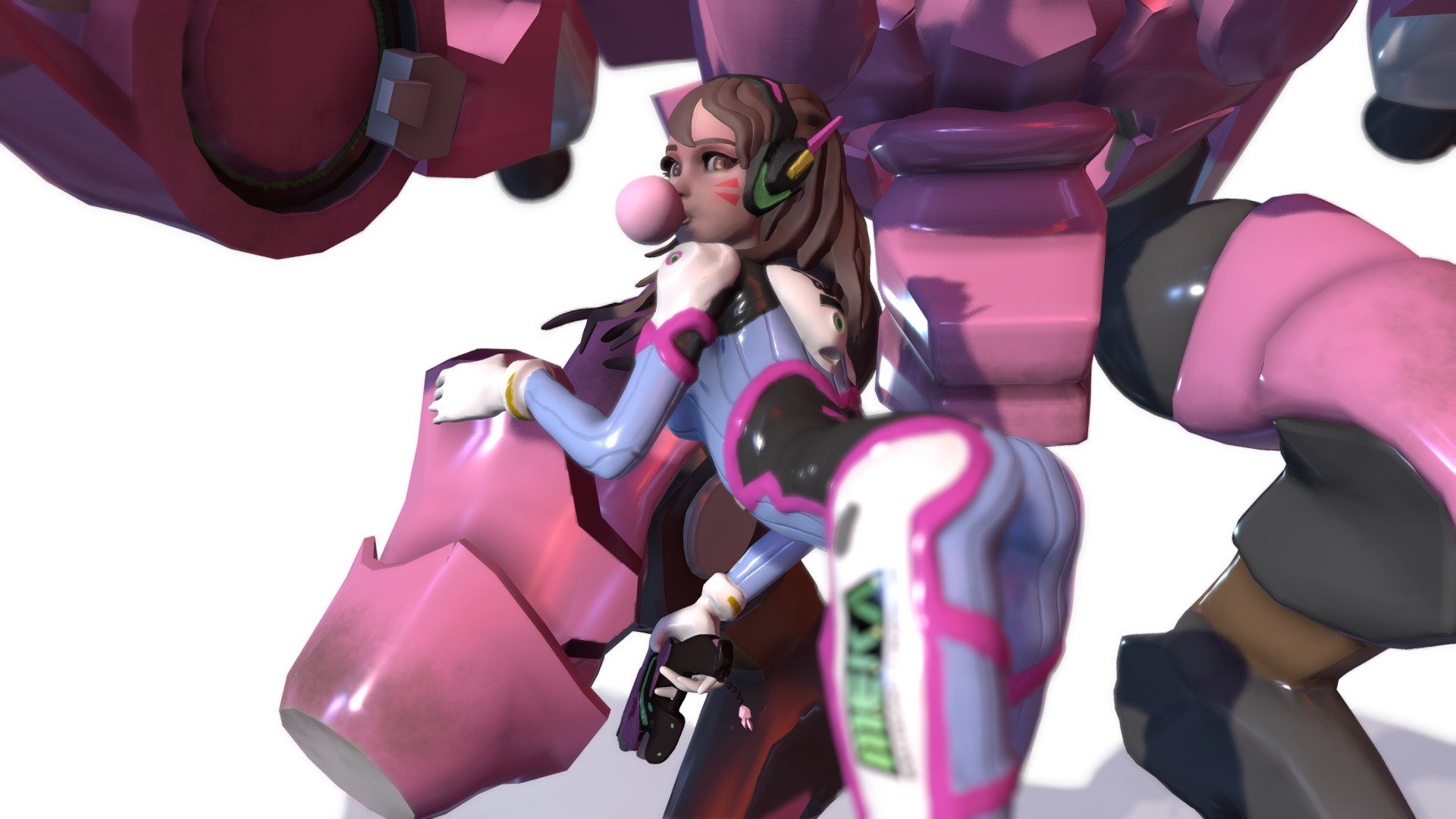 DVa from Overwatch! Nerf This!  Get it here: -link removed-  Based on the great illustration of o-pan:      Made with zbrush, maya and mudbox.