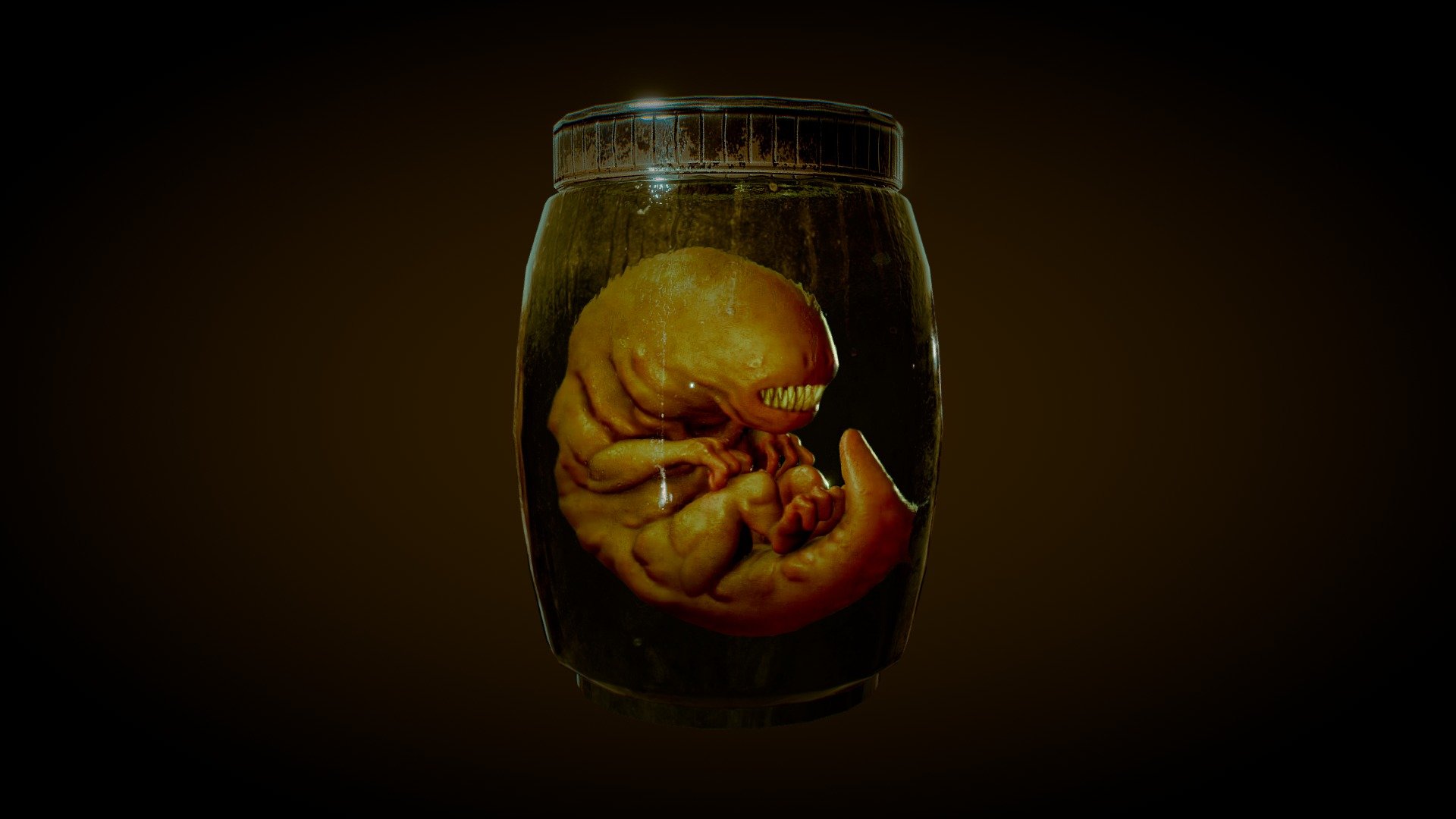 Based on various Alien embryo references. A model that I sculpted in Zbrush and  retopologized in Maya. Textured using Substance Painter.
I hope you like it!

*The RAR includes ZTool, FBX, and texture files for Embryo and Flask