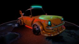 Retro CyberPunk Porsche 911 porsche, cyberpunk, car
