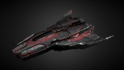 Spaceship Unitron future, space-ship, tehnology, freemodel, weapon, pbr, ship, gamemodel, gun, space, spaceship