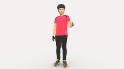 Young Man In Bikerider Suit 0842 suit, style, people, fashion, beauty, clothes, young, miniatures, realistic, success, character, 3dprint, man, human, male, bikerider