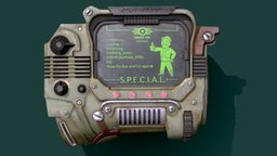 Pip-Boy Fallout 3 Concept vintage, pipboy, grunge, old, fallout3, pip-boy, vault-tec, substancepainter, substance, maya, military, watch, war, fallout, screen