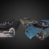 Fallout Style Car ruin, nuclear, sedan, wreck, rusty, 19050s, game, sci-fi, car, fallout, noai