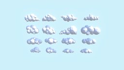 LowPoly Clouds sky, pack, cloud, gamedev, nature, indiedev, weather, ue4, unity3d, cartoon, asset, game, lowpoly, fantasy
