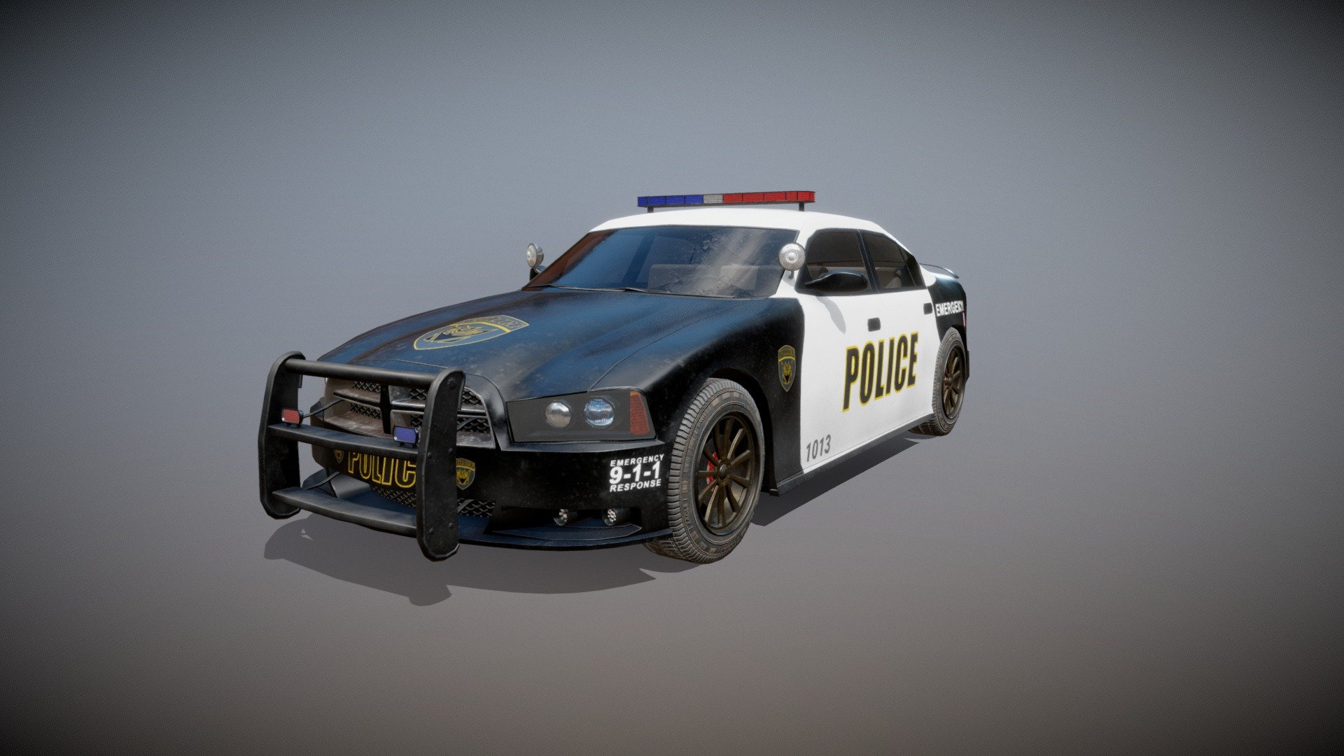 Police car made on blender and textured with substance painter.\nModel is inspired from a dodge charger.