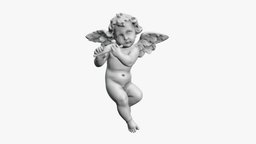 001520 Heavenly Melodies Elegant Angel Flutist music, instrument, baby, 3d-scan, musical, wings, angel, figurine, collectible, decor, 3d-scanning, flute, collecting, curly-hair, art, scan, sculpture, interior-object