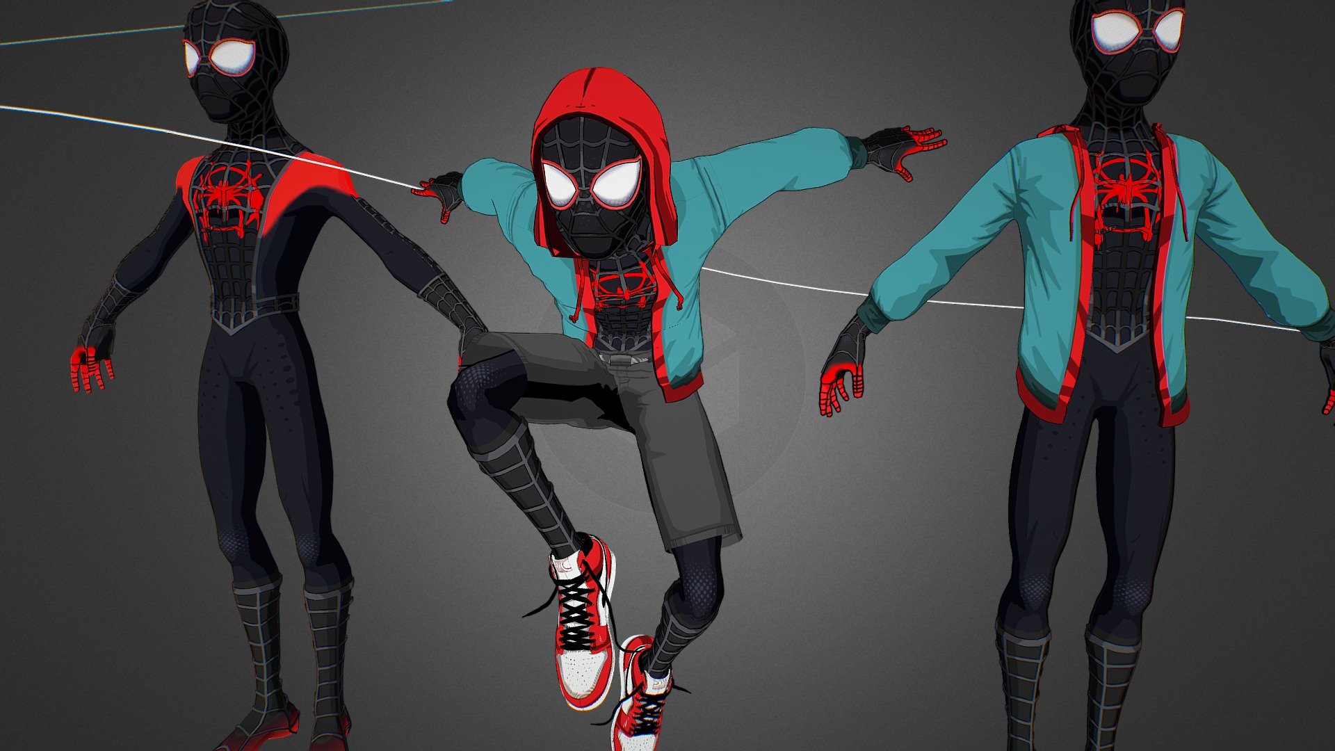 Miles Morales From Spiderman: into the spider verse in my style
face and body rigged
Rigged  in blender using Rigify addon, compatible with blender 3.0, 2.90, 2.80, etc.
Works on Eevee and Cycles.


Rigged
Handpainted
3 types of jacket
Eevee
Cycles

the blend files is in the additional file