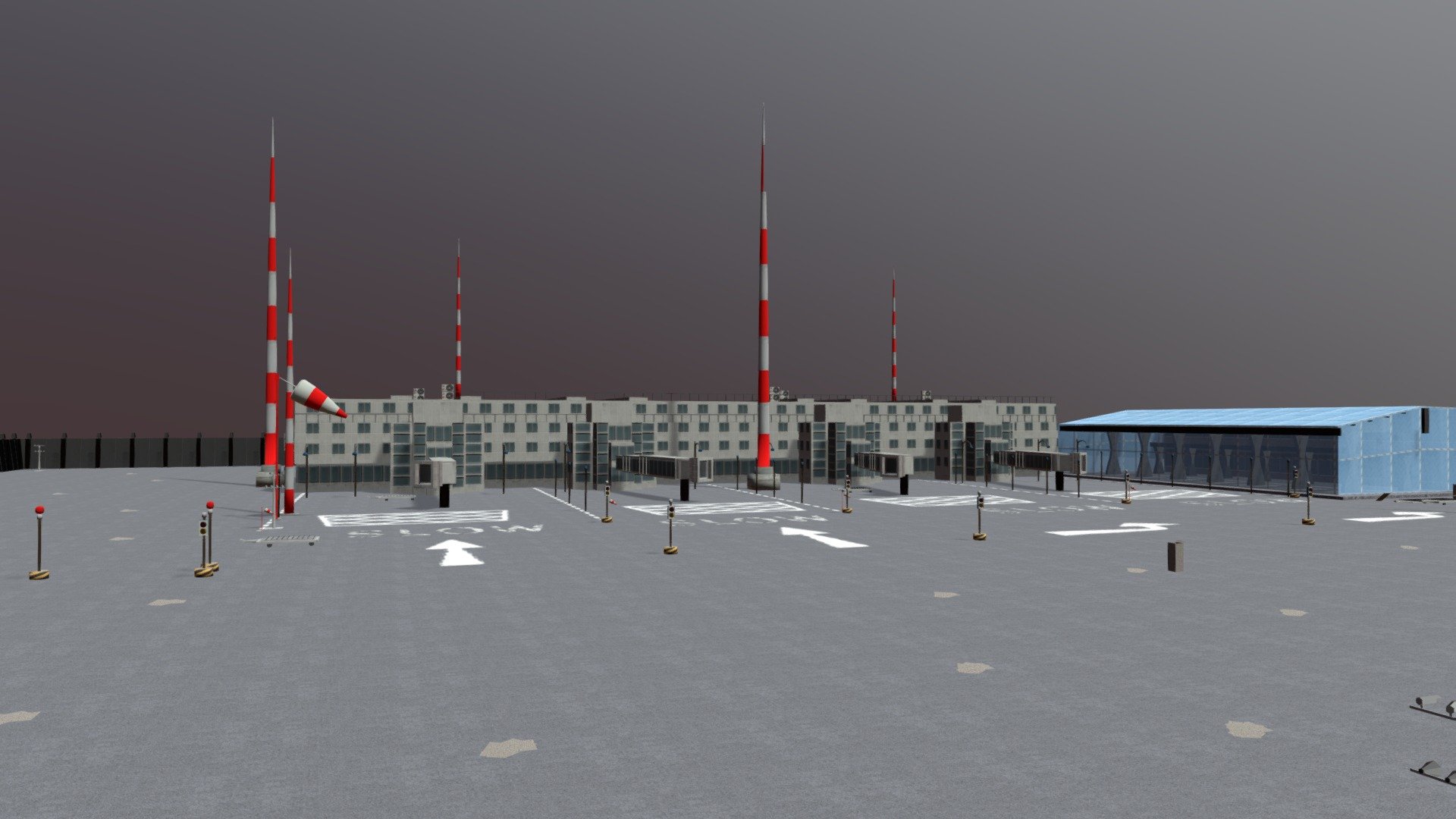 **Air Port Mobile Game Environment **
Low poly game environment for mobile games modeled in blender and texture in photoshop, Set up in unity after creating of Prefab