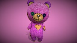 Plush Teddy Bear - Pink bear, cute, little, kids, teddy, kid, toy, children, toys, fbx, kawaii, plush, game, animal, animated, chibii