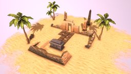 Egypt location 2 egypt, location, maya, cartoon, low, poly, stylized, gameready