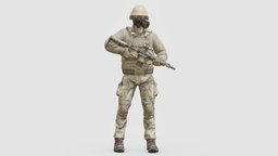 Modern Soldier modern, us, vest, gasmask, army, desert, special, rig, camo, carrier, vr, ar, american, seal, 4k, fbx, realistic, uniform, operator, tactical, iraq, mercenary, pmc, nato, character, game, blender, pbr, helmet, usa, male, rigged, navy