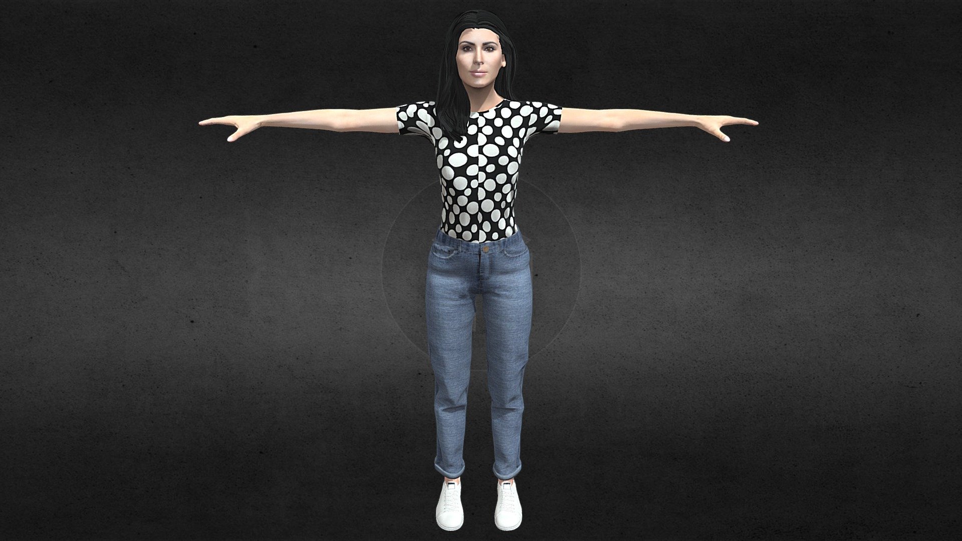 This is a fully rigged 3D model of Kim Kardashian. This model is by Jasnoor Singh. 



⚠️Do not use this 3D Model anywhere without permission, or you will receive a Copyright Notice⚠️


If using in Instagram Effects or Snapchat Lenses make sure to give Credits
 (CC: &ldquo;jasnoor.harry