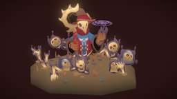 Aris The Necromancer skeleton, wizard, toon, mage, necromancer, star, outline, gradient, necro, summoner, invocation, fantasycharacter, sketchfabweeklychallenge, gradienttexture, girl, blender, lowpoly, fantasy, dark, magic, gameready, bones, darkmagic
