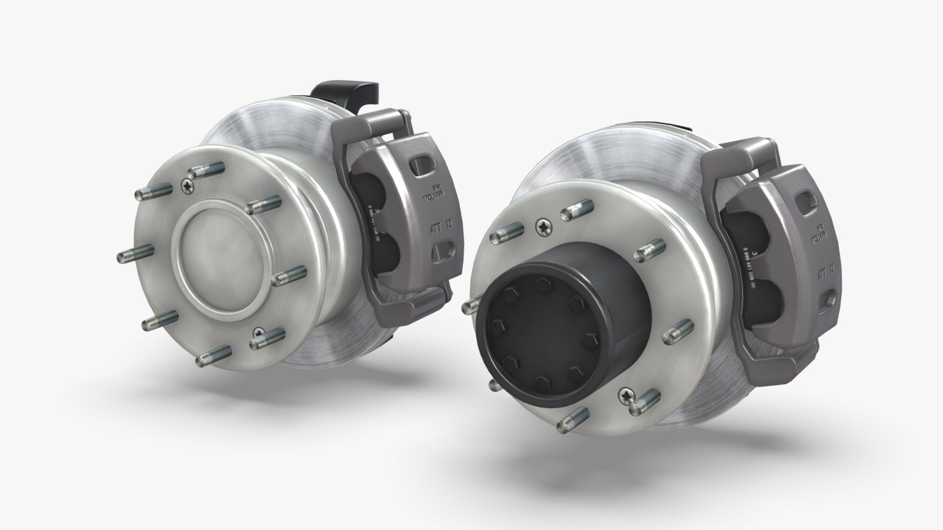 The Sketchfab marketplace has moved to FAB.com, go to NN 3D store page to get acces to all the models from this catajog.

3D model of a heavy duty dually truck brake.

The brake has been extensively detailed for close range shots.

The model was created with 3DS Max 2016 using the open subdivision modifier which has been left in the stack to adjust the level of detail.

There are also included HI and LO poly versions in Blender 2.9 format with textures.

Exchange files included: FBX, OBJ and 3DS, all with HI and LO subdivision versions.

The model has 7.200 polygons with subdivision level at 0 and 28.700 at level 1.

Renderer: V Ray and Cycles.

MATERIALS AND TEXTURES:

The model is fully textured and UV mapped with diffuse, bump, roughness and specular maps.

All materials and textures are included and mapped in all files, settings might have to be adjusted depending on the software you are using.

Textures are in JPG format with 4096x4096 resolution.