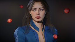 Cola Girl body, face, anatomy, , cola, , , soda, woman, advertising, girl, blender3d, female, fallout, rigged, noai