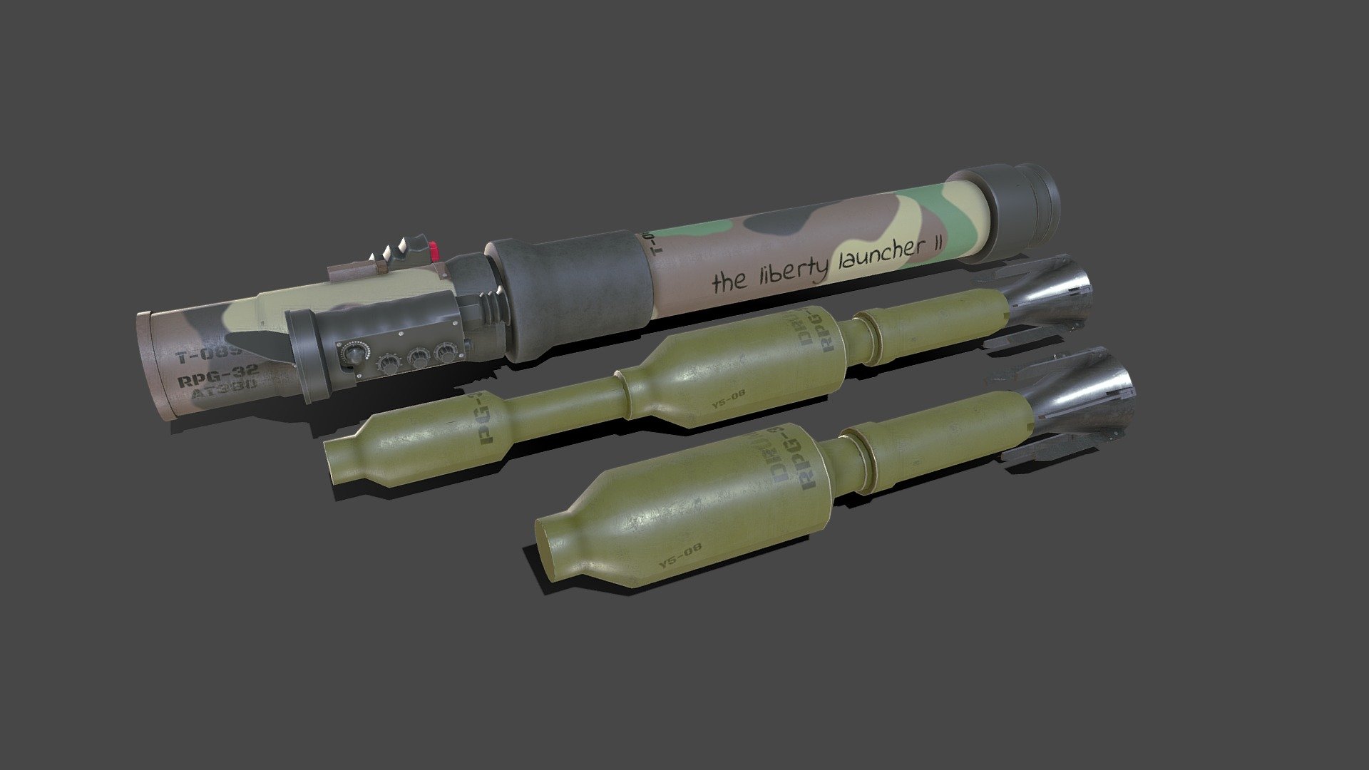 RPG-32 Anti-tank Rocket Launcher



Created in 3ds MAX 2018 no plugins used.

Low-poly (12,742 Tris) ready to use in games, AR/VR.

Textures are in PNG format 4096x4096(for RPG 32) and 2048x2048(for rocket) PBR metalness 2 set textures.

Available formats: MAX 2018 and 2015, OBJ, MTL, FBX, .tbscene.

Files unit: Centimeters.

If you need any other file format you can always request it.

All formats include materials and textures.

check the collection click here