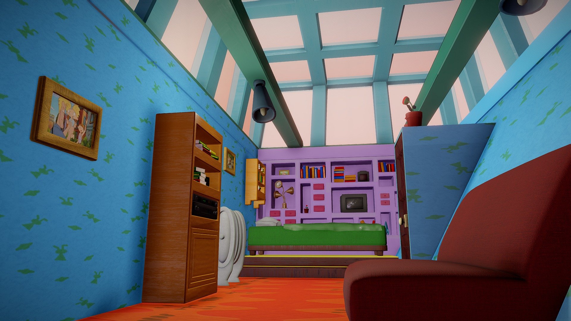 A small room from hey Arnold cartoon, we've all wanted to have when we were kids. Just admit it.
