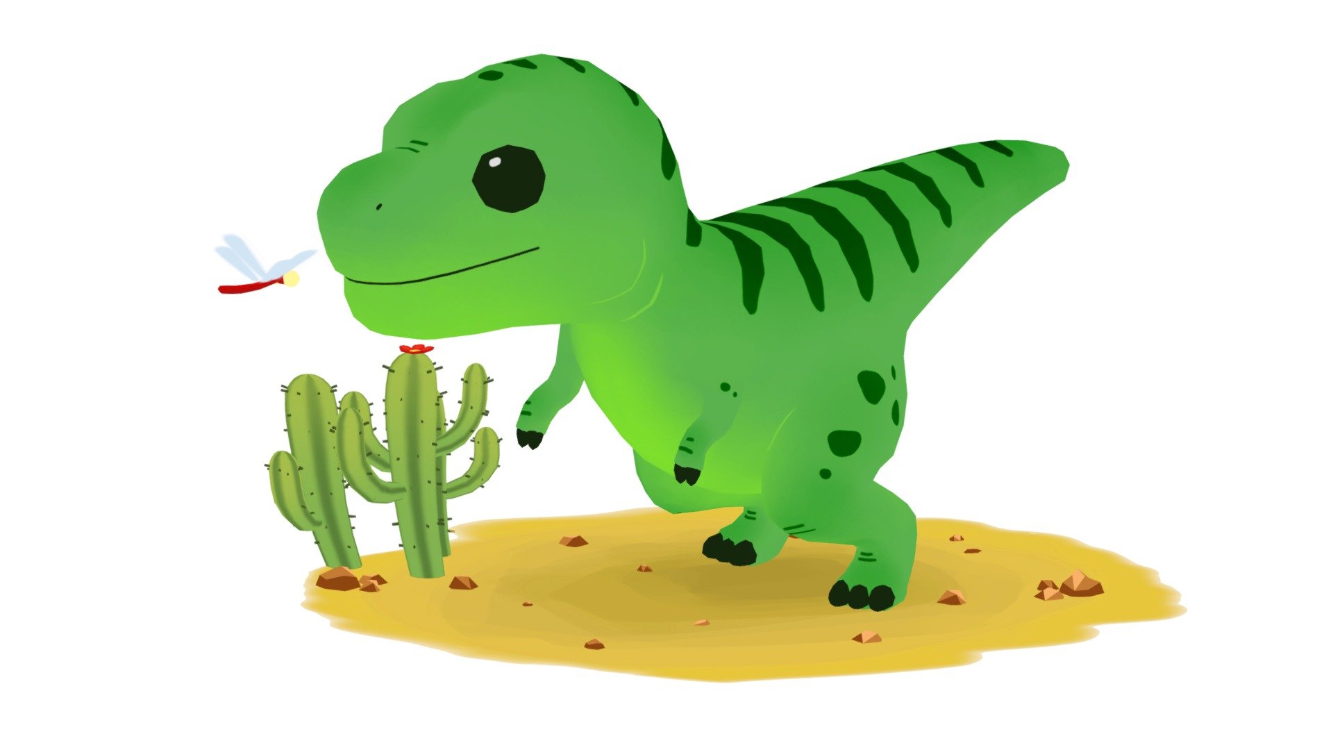 A little dinosaur watching a dragonfly&hellip;

Hope you like him : )