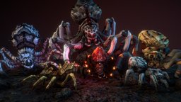 Spiders cobweb, spiders, unity, unity3d, gameasset, creature, monster
