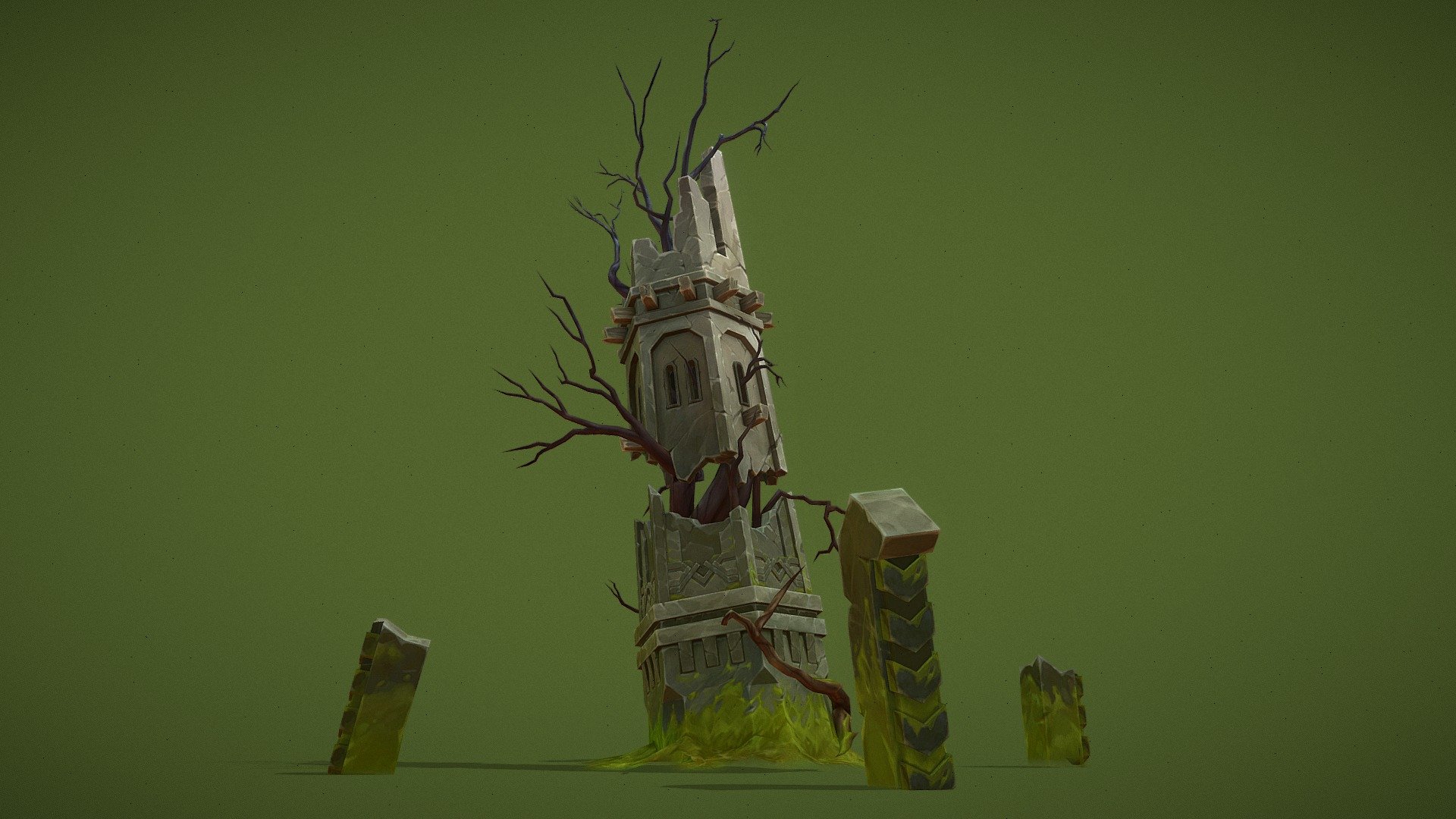 Tower Of Drowned - is a enviroment gaming asset. Entrance to a temporary game location. Diffuse only. Mobile game &ldquo;last Outlander