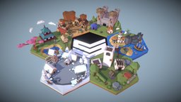 POLYGON Minis - Fantasy Pack - Preview trees, scene, mini, castle, studios, samurai, western, diorama, synty, pirate, fantasy, polygon
