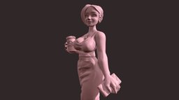 Ms. Dongtan in dress standing, dress, woman, girl, female