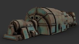 Abandoned Power Plant Turbine plant, power, turbine, abandoned, ruins, machinery, generator, old, derelict, pbr, lowpoly, gameart, gameasset, industrial, gameready, noai