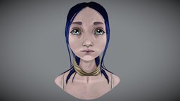 Character Bust - Sacrificial Lamb charcater, arcane, substancepainter, handpainted, girl
