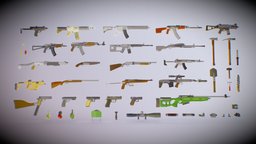 Polygonal Modern Weapons Collection 2 police, rifle, assault, army, fight, fps, polygonal, shoot, shell, melee, desktop, battlefield, ammo, combat, battle, pistol, weaponry, callofduty, gunner, attachment, ammunition, submachinegun, utility, bit, gun-weapon, shooter-combat, weapon, knife, asset, game, art, lowpoly, mobile, military, shotgun, gun, polygon, concept, war, smg