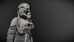 Imperial AT-AT driver trooper, stormtrooper, soldier, live, action, legion, blizzard, pilot, imperial, snowtrooper, driver, star-wars, 501st, movie-character, empirestrikesback, andor, at-at-walker, realistic-pbr-texturing, character, low-poly, human, galactic-empire, jedi-fallen-order, bookofbobafett