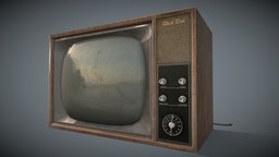 Tv Set wooden, tv, furniture, television, old, game-ready, affinity, tvset, substancepainter, maya, lowpoly, gameasset, wood, noai