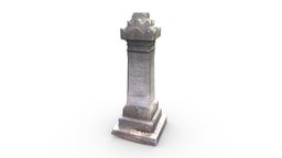 Gravestone (Game Ready / 4K PBR / 3K Tris) skeleton, graveyard, tombstone, dead, ground, cemetery, gravestone, ready, grave, 4k, burial, statue, old, gravemarker, morgue, funeral, game, pbr, low, poly, stone, home, rock, tomb, history, zombie, graveyard-props, cemeterydecor, graveyardstone